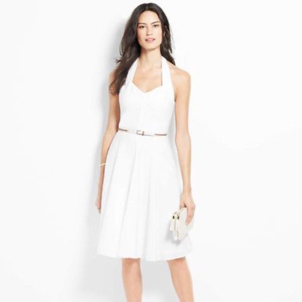 NWT Ann Taylor white halter sundress